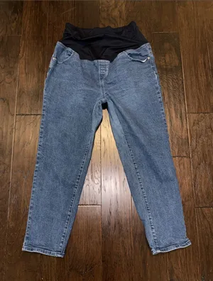 Isabel Maternity Blue Denim Jeans with Blue Stretch Panel Size 14 thumbnail 1