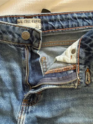 Free People Barrel Leg Baggy Oversized Jeans Medium Blue Wash Size 28 thumbnail 10