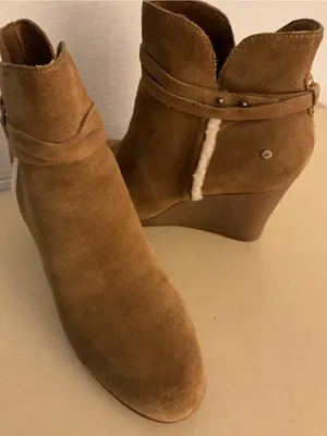 UGG Women's chestnut brown suede platform wedge wedge boots US 8.5 thumbnail 10