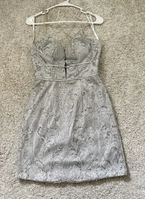Camille La Vie sequined Glitter Rhinestone mini homecoming dress women sz 4 thumbnail 1