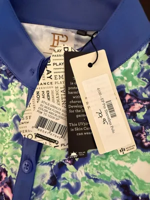 EP‎ New York Women's Sleeveless Mock Neck Floral Bluebell Golf Polo- M thumbnail 6