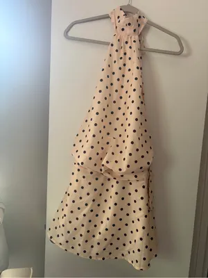 Princess Polly Cream Halter Polka Dot Mini Dress thumbnail 3