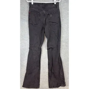 BDG Urban Outfitters High Rise Flare Jeans Black Distressed Ripped Size 30 thumbnail 4