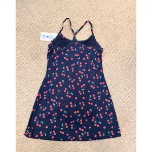 NWT Outdoor Voices Exercise Dress Very Cherry Navy Built In Shorts Medium UPF 50 thumbnail 5