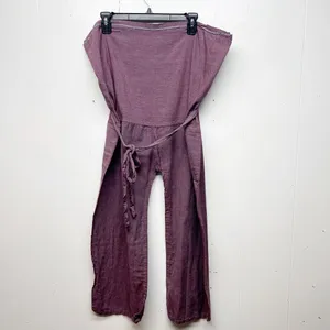 Women's Pull On Strapless Ankle Jumpsuit Size Large Tie Back Lightweight thumbnail 7