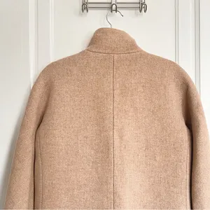 J Crew • Stadium Cloth Cocoon coat tan wool Nello Gori Heather Sandstone zip thumbnail 13