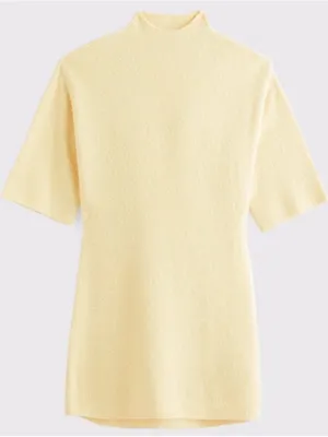 Abercrombie & Fitch Boucle Sweater Mini Dress in Butter Yellow Size Medium Tall‎ thumbnail 5