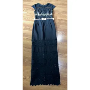 Bronx & Banco Black Lace Maxi Dress Cap Sleeve Formal Cocktail Size S thumbnail 3