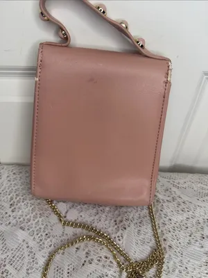 Love Moschino Dusty Pink Mini Crossbody with Gold Logo and chain strap thumbnail 5