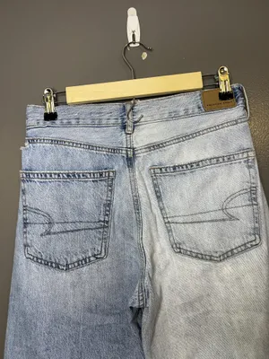 American Eagle Outfitters Skater Jeans Womens 4 Two Tone Wide Leg Distressed thumbnail 5