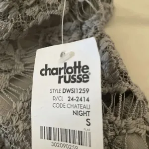 Charlotte Russe Sleeveless Grey Lace Mini Dress Size Small thumbnail 4