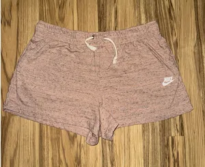 Nike Sportswear Gym Vintage Shorts Women's Size Large‎ Pink Drawstring thumbnail 1
