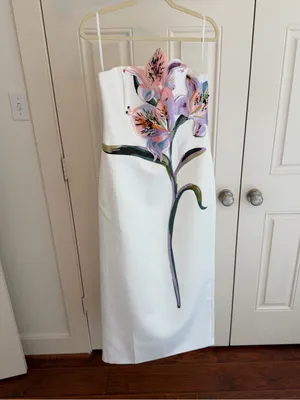 Leo Lin Rayna Floral Maxi Dress White Size 8 thumbnail 4