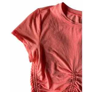 Free People Movement Tempo Ruched UV Protection Tee Orange Women's Size Small thumbnail 7