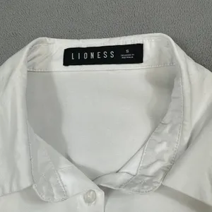 Lioness White Crop Top Shirt S Tie Front Long Sleeve Button Down Collared Croped thumbnail 4