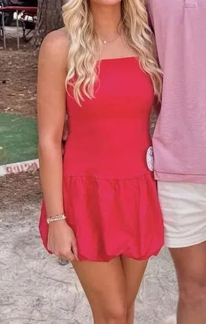 Target Red Babydoll Mini Strapless Dress XS thumbnail 1