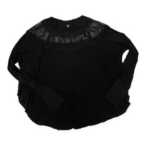 Free People Spring Valley Lace Trim Tunic Top - Black - Small thumbnail 9