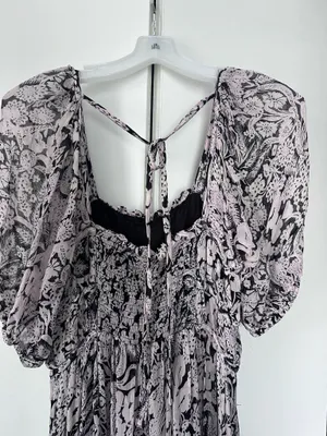 By Anthropologie Squareneck Smocked Midi Dress NWOT Size M thumbnail 5