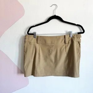 Beige Micro Mini Skirt, Minimalist, Bimbo, Preppy, Retro, Feminine,‎ Y2K, Large thumbnail 2