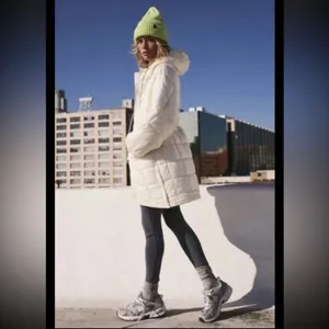 Free People Movement Patricia Packable Poncho Puffer Coat Drawstring White Large thumbnail 16