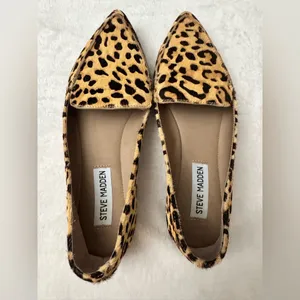 Steve Madden Featherl Cow Hair Leopard Print Women's‎ Loafers Flats Size 6 thumbnail 4