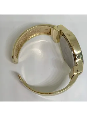 Studio women’s watch gold tone dial cuff bracelet size 7” quartz 38mm running thumbnail 8