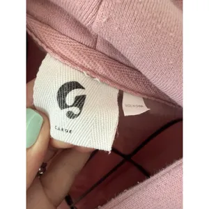 Glossier Original Pink Hoodie‎ Pullover Sweatshirt Spell Out Logo Women Size L thumbnail 3