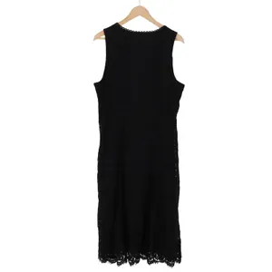 Isaac Mizrahi Live! Dress Womens L A-Line Black Floral Lace Sleeveless Excellent thumbnail 4