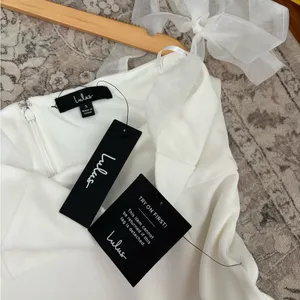 Lulus Romantic Celebration White Tie-Strap Bodycon Midi Dress Size Small Bridal thumbnail 6