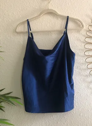 Electric royal blue cowl neck cami top (Size S) thumbnail 1