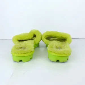 UGG Cozette Slides Womens 8 Electric Lime Sheepskin Fur Slip On Sandals Y2K thumbnail 10