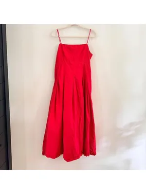 Damson Madder Iris Bow Midi Dress Red Size 10 thumbnail 5