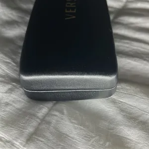 Versace Black‎ Faux Leather Glasses CASE ONLY Felt Lined Gold Lettering On Top thumbnail 9