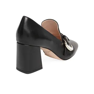 Kate Spade • Alia Buckle Leather Mule Loafers black block heel pump chunky thumbnail 16