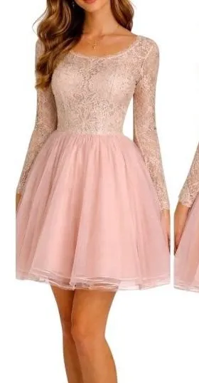 Y2K Sequin Hearts‎ Lace Tulle Dress Open Back Homecoming Party Juniors 1 Ballet thumbnail 1