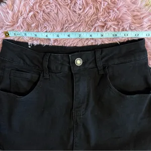 NWT Black Denim Skort for Women - High Waist Mini Denim Skirt - Small thumbnail 6