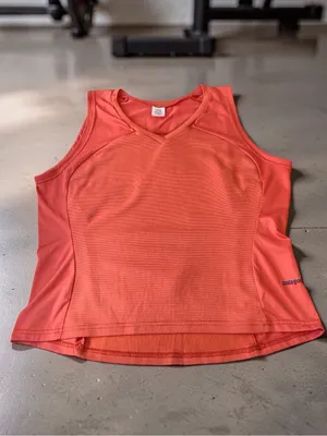 Patagonia Made in USA Athletic Tank Top orange Mesh Size Large thumbnail 7