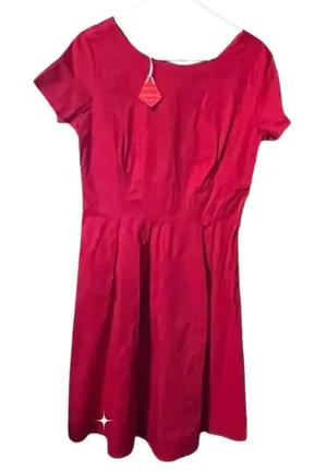NWT Mint Limit size L fit n flare cherry red dress cotton Spandex thumbnail 1