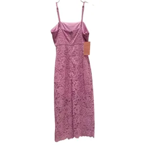 NEW BHLDN Anthropologie Maria Purple‎ Pink mauve Sleeveless Lace Midi Dress XS thumbnail 9