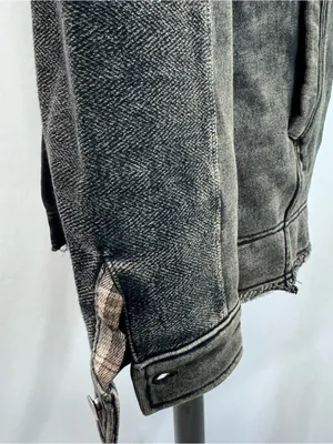 Washed Black Shacket Jacket M Womens Edgy Grunge Western Urban Casual Festival thumbnail 10