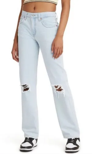 Levi’s low pro straight jeans light wash distressed Sz 32‎ thumbnail 1