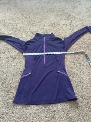 Lululemon Run Wild Pullover Women's Size 6 Purple Plum 1/2 Zip Thumbholes thumbnail 9