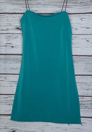 Anthropologie Silence + Noise stretch green spaghetti strap dress sz XS thumbnail 1
