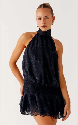 Peppermayo Willow Lace Mini Dress Black thumbnail 1