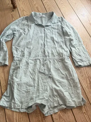 STATESIDE Light Blue Linen Rayon Romper Size M thumbnail 2