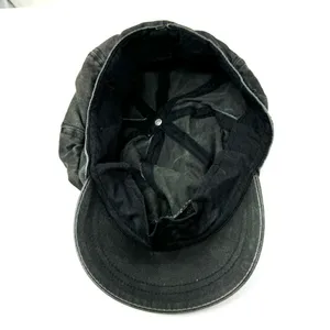 Black denim page boy cap, unisex, one size thumbnail 5