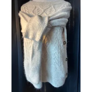 Marled Reunited Clothing Cream Cable Knit Side Button Sweater Small thumbnail 4