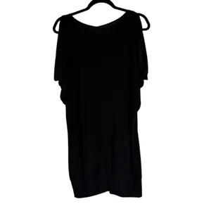 C Graffitti Sequin Cold‎ Shoulder Black Tunic Dress XL V Neck Dolman Sleeve thumbnail 6