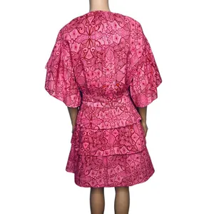 Tuckernuck Ro’s Garden Hunan Floral Mini Dress M Pink Flutter Sleeve V Neck NEW thumbnail 4