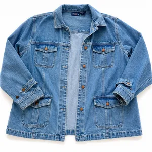 Vintage Bill Blass 90s Chore Denim Jacket Women’s 2X Oversized Workwear Utility thumbnail 1